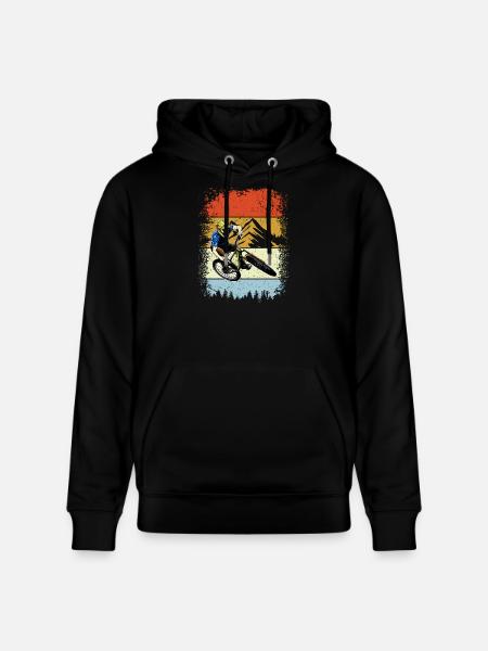 Rayures rétro Mountain Rider - Sweat à capuche bio CRUISER Stanley/Stella Unisexe - noir