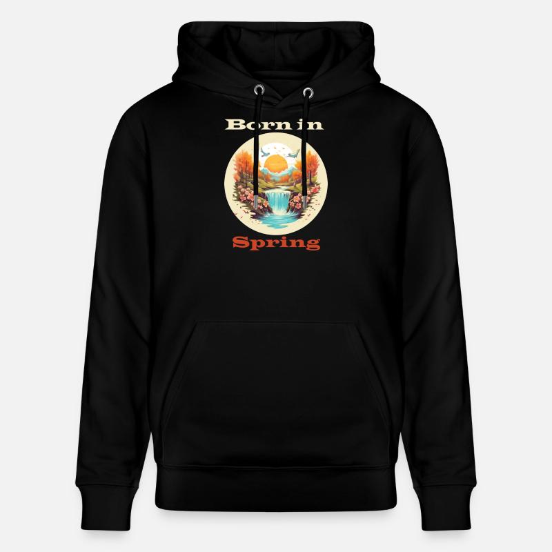 Born in Spring - Stanley/Stella Unisex Bio-Hoodie CRUISER  - Schwarz