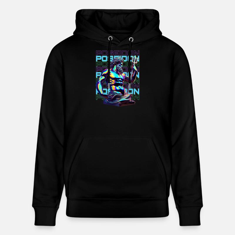 Néon Poséidon Trident - Sweat à capuche bio CRUISER Stanley/Stella Unisexe - noir