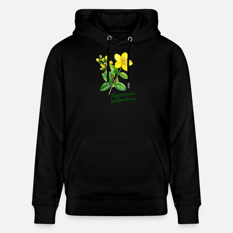 Hypericum perforatum - illustration botanique - Sweat à capuche bio CRUISER Stanley/Stella Unisexe - noir