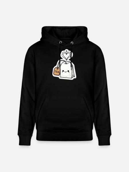 Kawaii Teebeutel mit Herzdampf - Stanley/Stella Unisex Bio-Hoodie CRUISER  - Schwarz