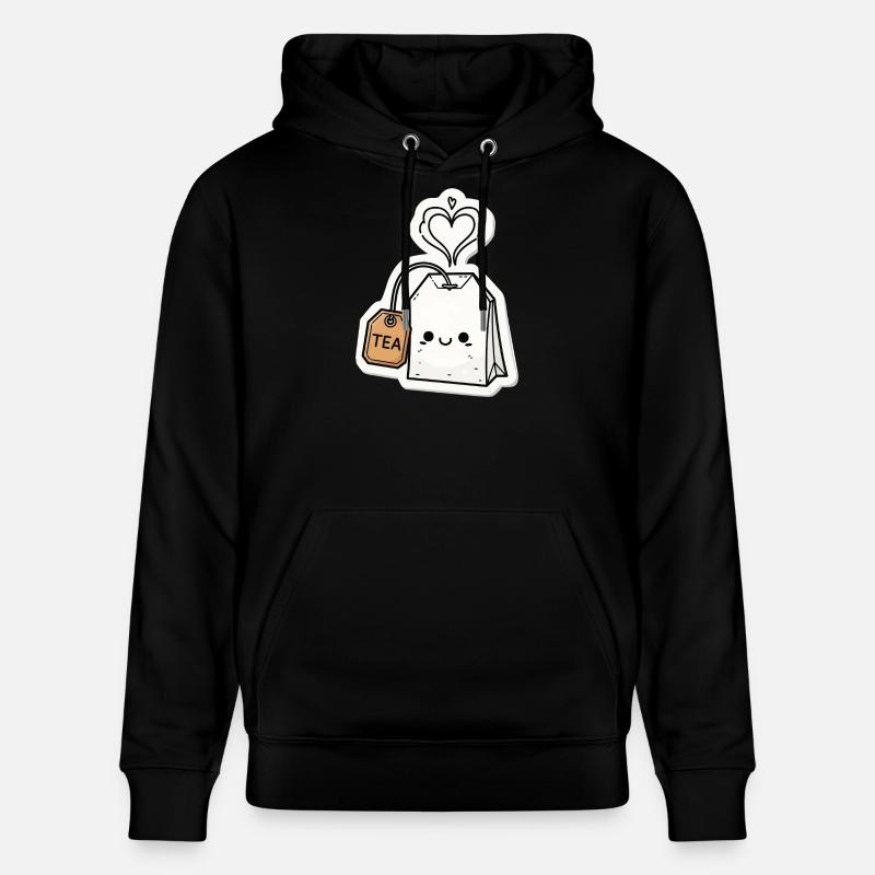 Kawaii Teebeutel mit Herzdampf - Stanley/Stella Unisex Bio-Hoodie CRUISER  - Schwarz