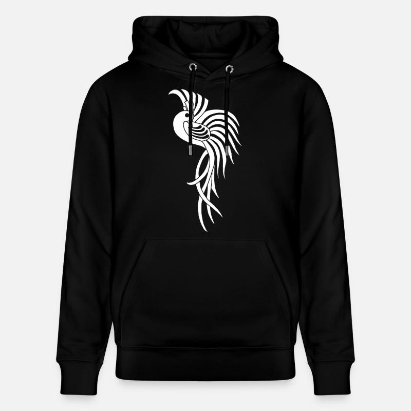 Oiseau du paradis blanc - Sweat à capuche bio CRUISER Stanley/Stella Unisexe - noir