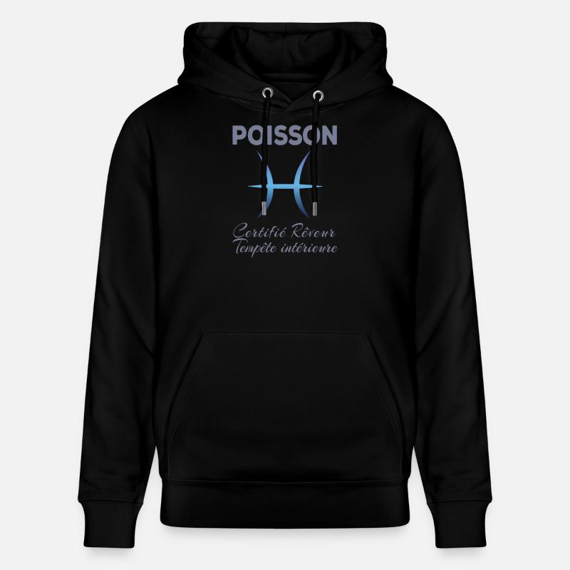 Poisson - Sweat à capuche bio CRUISER Stanley/Stella Unisexe - noir