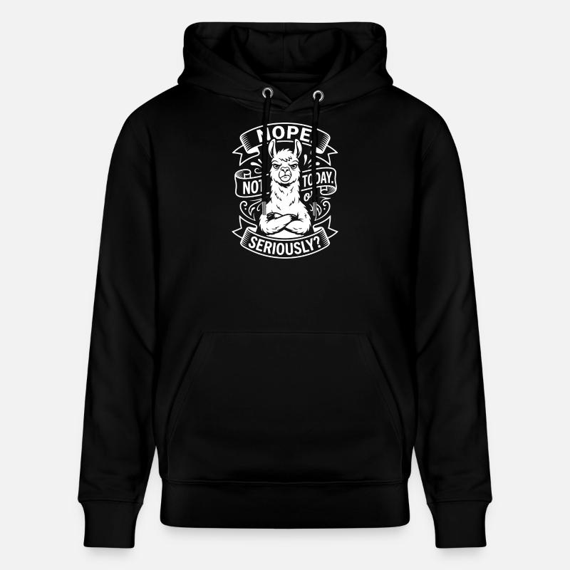 Un llama militant disant - Sweat à capuche bio CRUISER Stanley/Stella Unisexe - noir