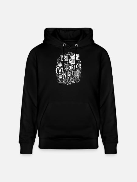 Cat Horror Night - Stanley/Stella CRUISER Unisex Organic Hoodie - black