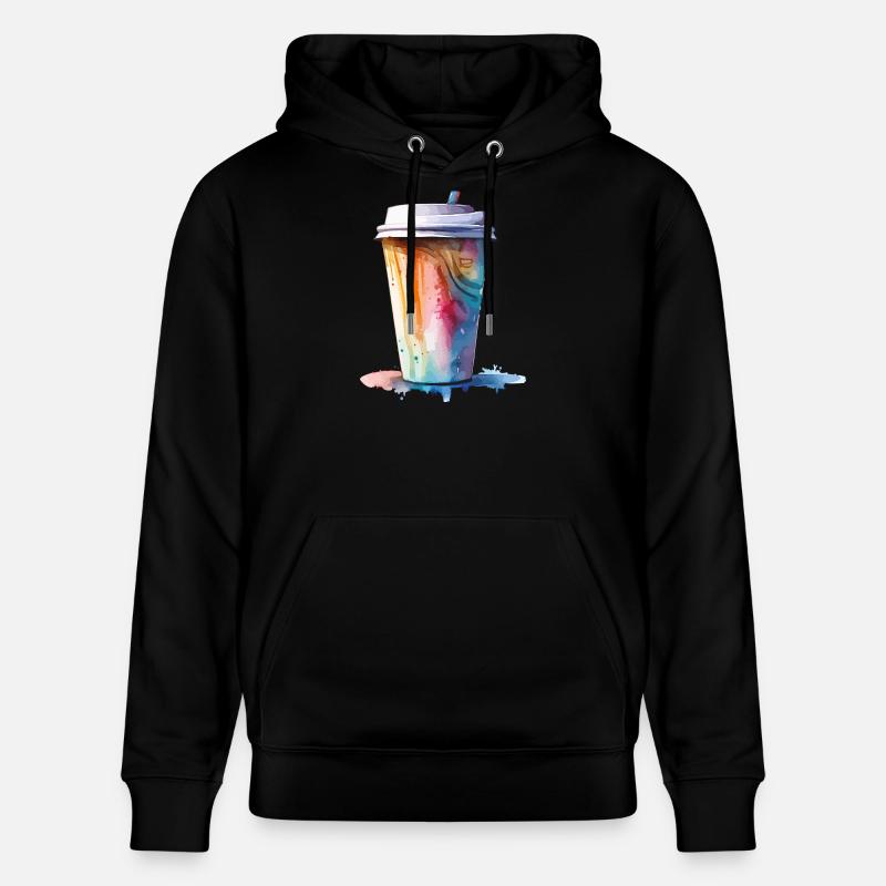 Cappuccino Kaffee Becher Kunst - Stanley/Stella Unisex Bio-Hoodie CRUISER  - Schwarz