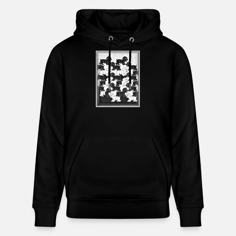 Chiots teckels en motif monochrome - Sweat à capuche bio CRUISER Stanley/Stella Unisexe - noir