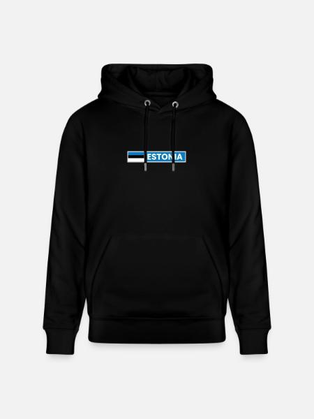Estonia National Flag - Stanley/Stella CRUISER Unisex Organic Hoodie - black
