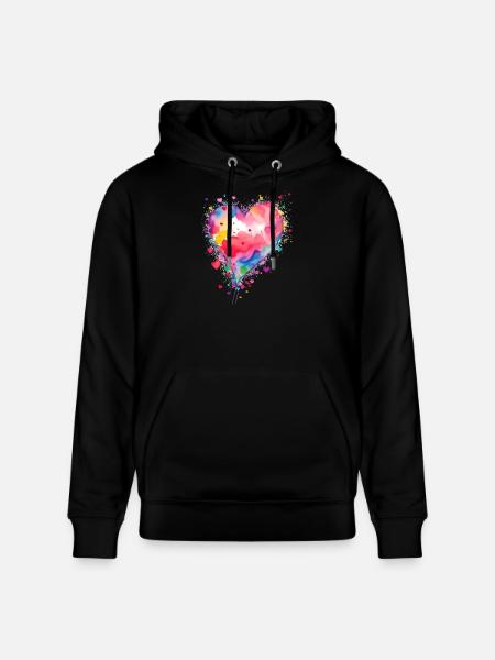Herz - Stanley/Stella Unisex Bio-Hoodie CRUISER  - Schwarz