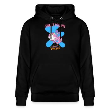 Skurrile Meerjungfrau Schlafender Träumer Design - Stanley/Stella Unisex Bio-Hoodie CRUISER  - Schwarz - Vorne - Alina (178cm) & Michal (187cm)