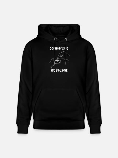 Sommerzeit ist Bauzeit - Stanley/Stella Unisex Bio-Hoodie CRUISER - Schwarz