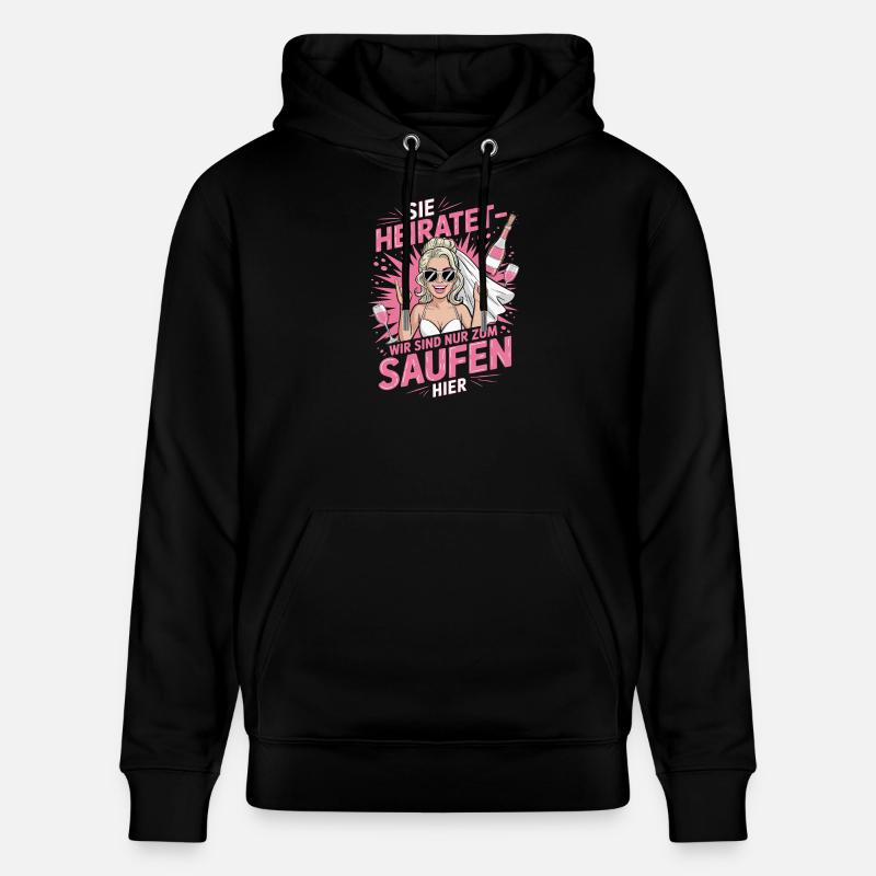 Funny German Hen Party Sie Heiratet Design - Sweat à capuche bio CRUISER Stanley/Stella Unisexe - noir