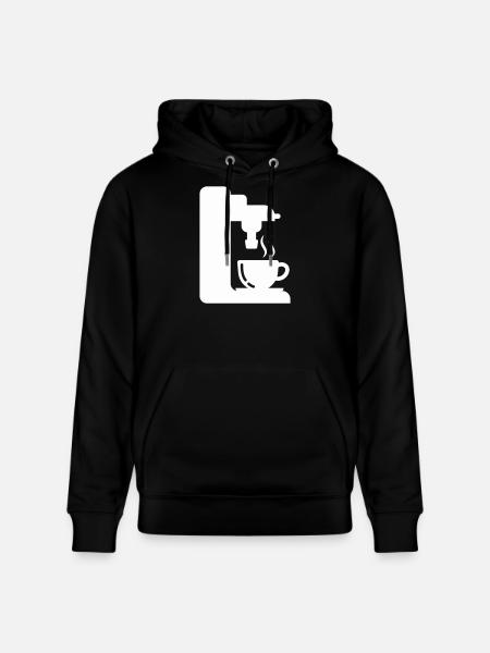 Espresso Machine Outline Coffee Illustration - Stanley/Stella CRUISER Unisex Organic Hoodie - black