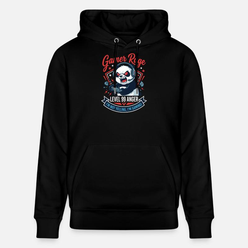 Gamer Panda Niveau 99 Rage - Sweat à capuche bio CRUISER Stanley/Stella Unisexe - noir