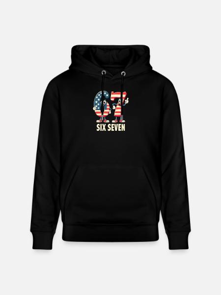 US Flag 67 Memes Six Seven - Sweat à capuche bio CRUISER Stanley/Stella Unisexe - noir