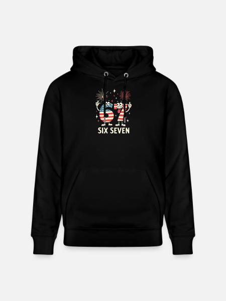 US Flag 67 Memes Six Seven - Sweat à capuche bio CRUISER Stanley/Stella Unisexe - noir
