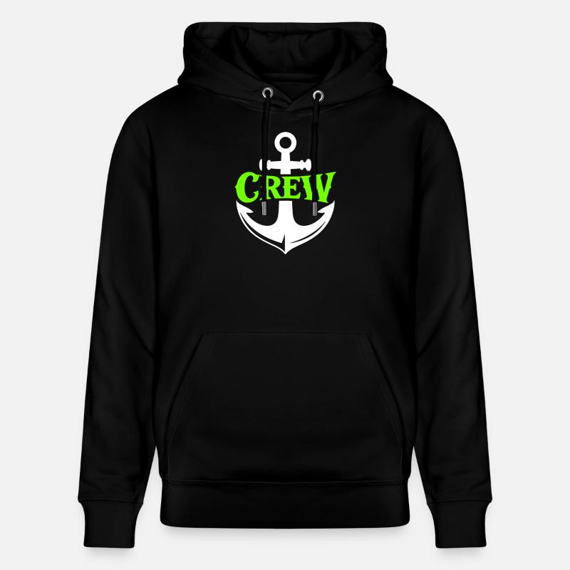 Motif de l’équipe d’ancre néon - Sweat à capuche bio CRUISER Stanley/Stella Unisexe - noir