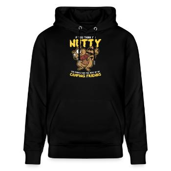 Wenn Sie denken, ich bin verrückt - Urlaub - Camping - Stanley/Stella Unisex Bio-Hoodie CRUISER  - Schwarz - Vorne - Alina (178cm) & Michal (187cm)