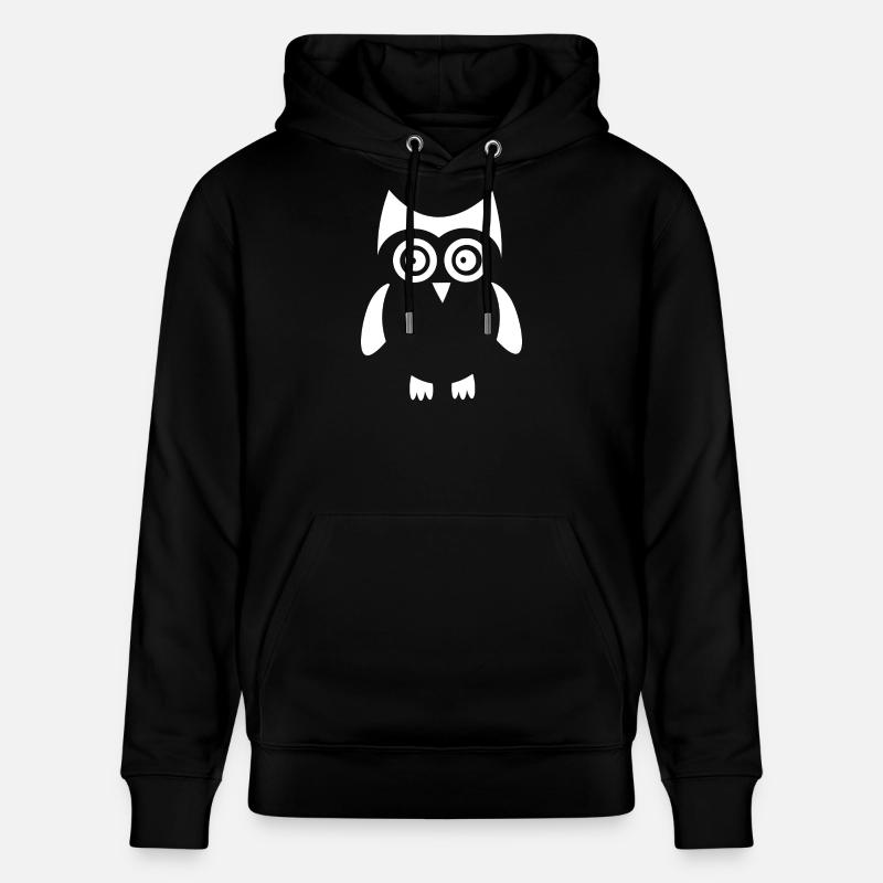 hibou blanc oiseau blanc - Sweat à capuche bio CRUISER Stanley/Stella Unisexe - noir