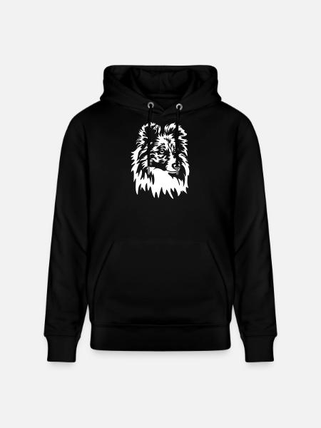 Sheltie Head "Black Edition" - Stanley/Stella CRUISER Unisex Organic Hoodie - black