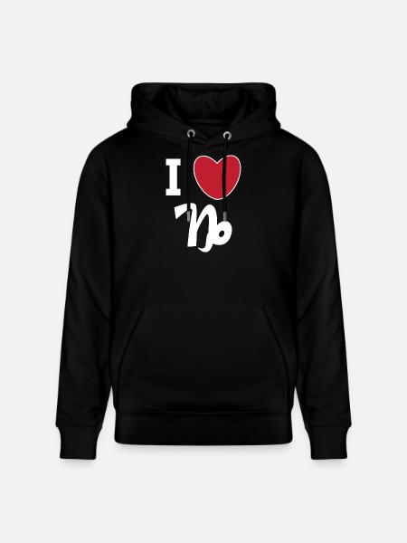 Steinbock Herz Statement Astrologie Aberglaube - Stanley/Stella Unisex Bio-Hoodie CRUISER  - Schwarz
