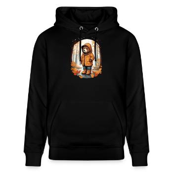 Süßer Bär - Stanley/Stella Unisex Bio-Hoodie CRUISER  - Schwarz - Vorne - Alina (178cm) & Michal (187cm)