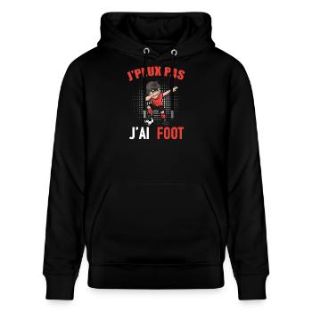 J' Peux Pas J Ai Foot Football Enfant Garçon - Sweat à capuche bio CRUISER Stanley/Stella Unisexe - noir - Devant - Alina (178cm) & Michal (187cm)