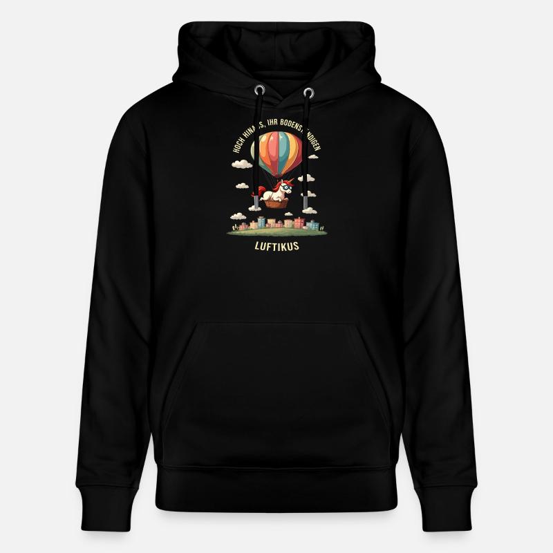 Luftikus-Einhorn - Stanley/Stella Unisex Bio-Hoodie CRUISER  - Schwarz