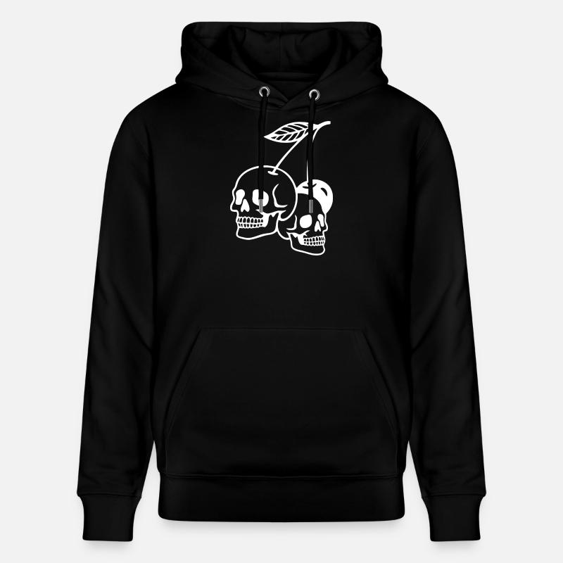 Dunkle Kirsche Schädel Illustration - Stanley/Stella Unisex Bio-Hoodie CRUISER  - Schwarz