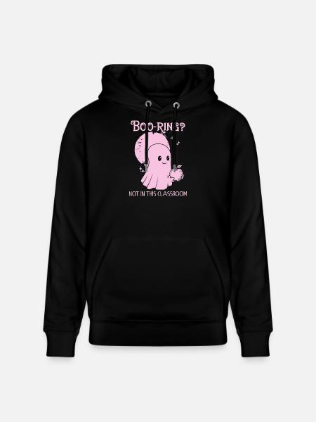 Funny Teacher Skeleton Halloween Classroom - Stanley/Stella CRUISER Unisex Organic Hoodie - black