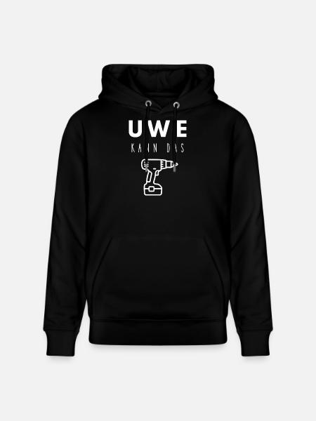 Uwe Name Handwerker Werkzeug Akkuschrauber - Stanley/Stella Unisex Bio-Hoodie CRUISER - Schwarz