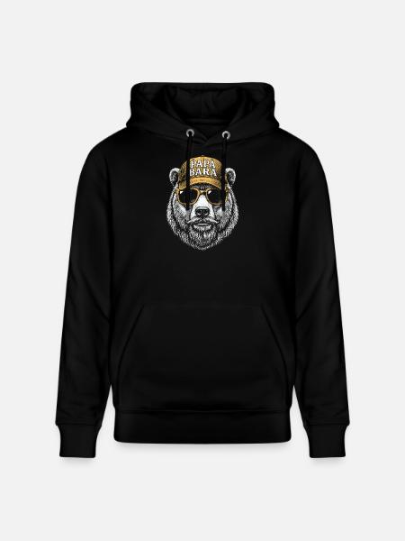Papa Bara Hipster Cap - Stanley/Stella CRUISER Unisex Organic Hoodie - black