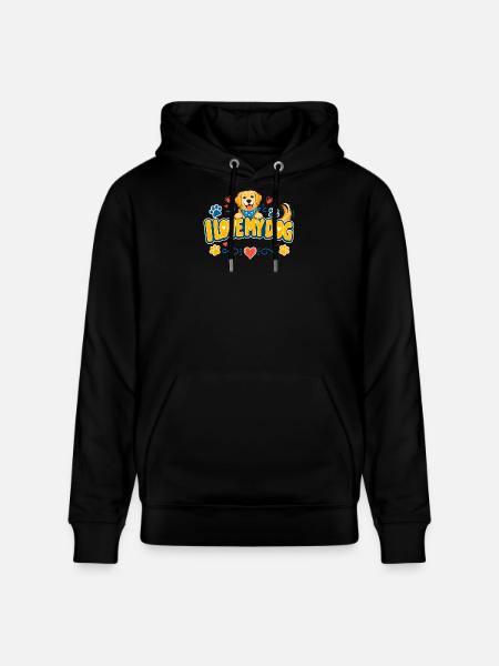 I Love My Dog Logo - Stanley/Stella CRUISER Unisex Organic Hoodie - black