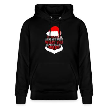 Funny Christmas Shirt - Stanley/Stella CRUISER økologisk unisex-hoodie - sort - Foran - Alina (178cm) & Michal (187cm)