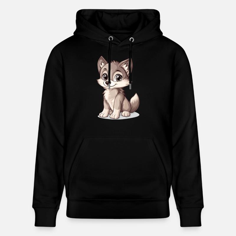 petit loup mignon - Sweat à capuche bio CRUISER Stanley/Stella Unisexe - noir