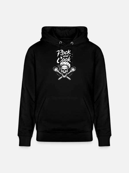Rock and Cook Skull Chef - Sweat à capuche bio CRUISER Stanley/Stella Unisexe - noir