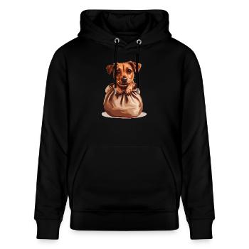 Pocket Pup – Votre fidèle compagnon dans une pochette - Sweat à capuche bio CRUISER Stanley/Stella Unisexe - noir - Devant - Alina (178cm) & Michal (187cm)