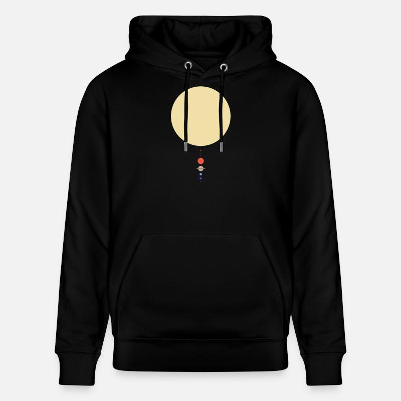 Système solaire minimal - Sweat à capuche bio CRUISER Stanley/Stella Unisexe - noir