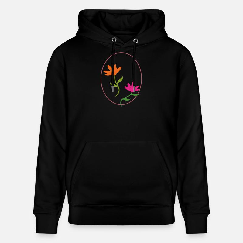 Œuf de Pâques à deux fleurs - Sweat à capuche bio CRUISER Stanley/Stella Unisexe - noir