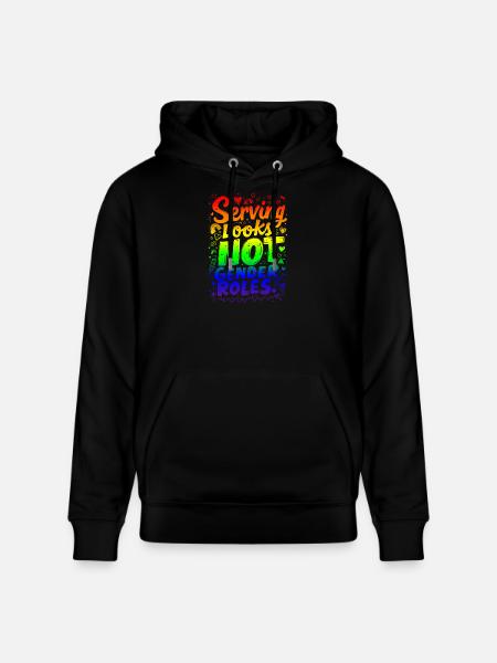 SERVING LOOKS, NOT GENDER ROLES - Stanley/Stella CRUISER Unisex Organic Hoodie - black
