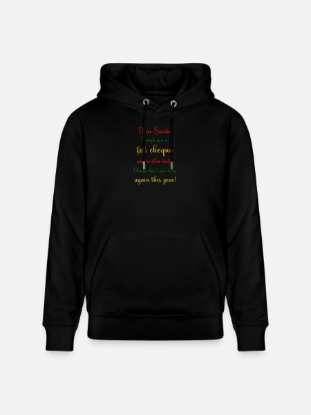 Dear Santa - Stanley/Stella CRUISER Unisex Organic Hoodie - black