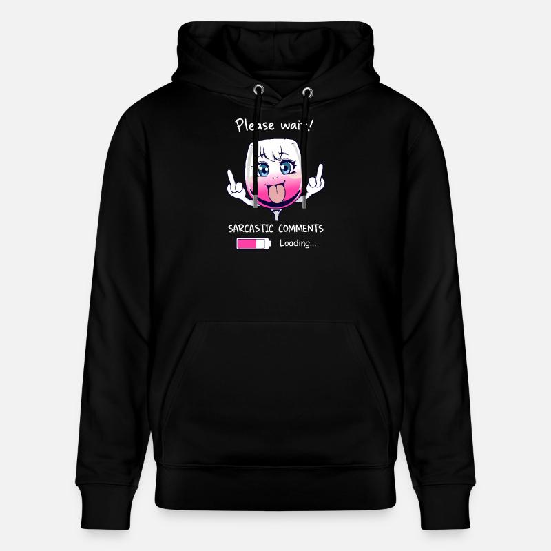 Verre à vin sarcastique - Sweat à capuche bio CRUISER Stanley/Stella Unisexe - noir