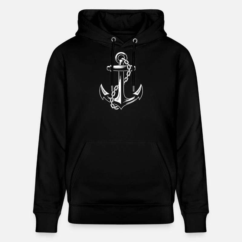 Robuster Schiffsanker mit Kette - Stanley/Stella Unisex Bio-Hoodie CRUISER  - Schwarz
