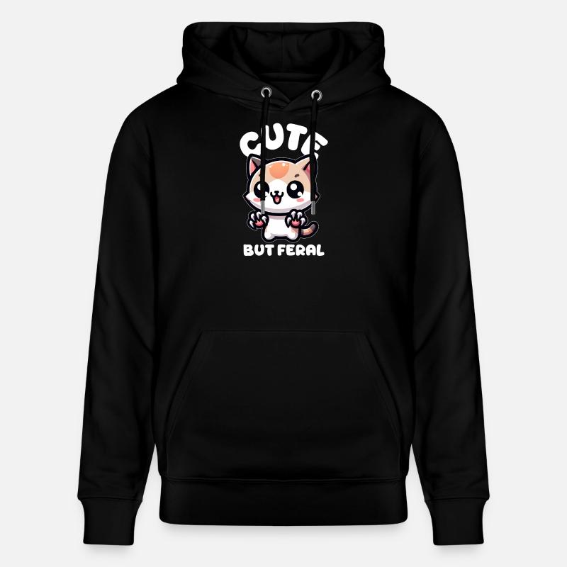Chat mignon mais sauvage - Sweat à capuche bio CRUISER Stanley/Stella Unisexe - noir