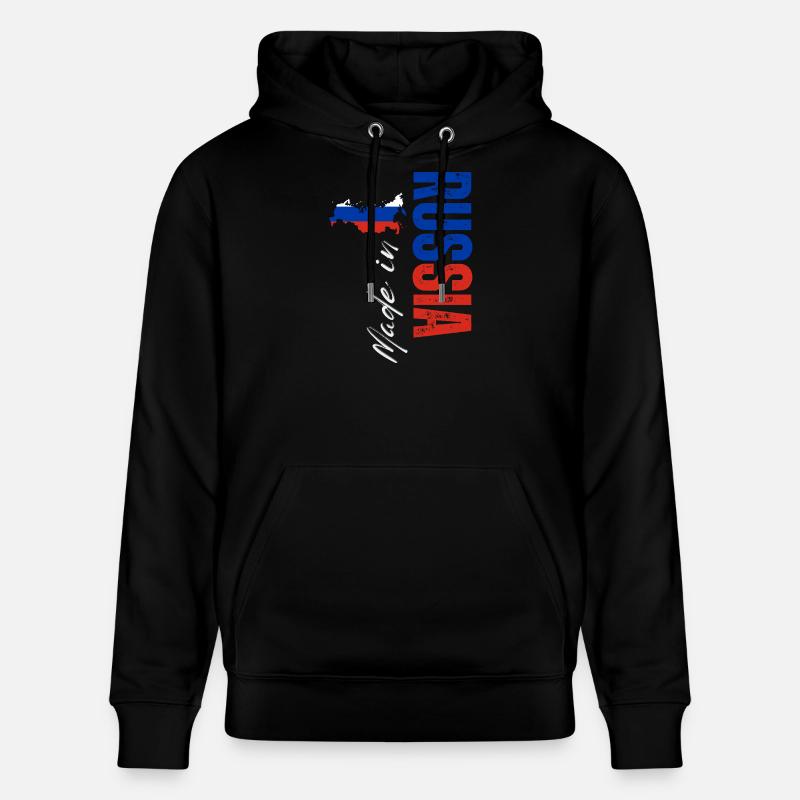 Fabriqué en Russie, design vertical - Sweat à capuche bio CRUISER Stanley/Stella Unisexe - noir