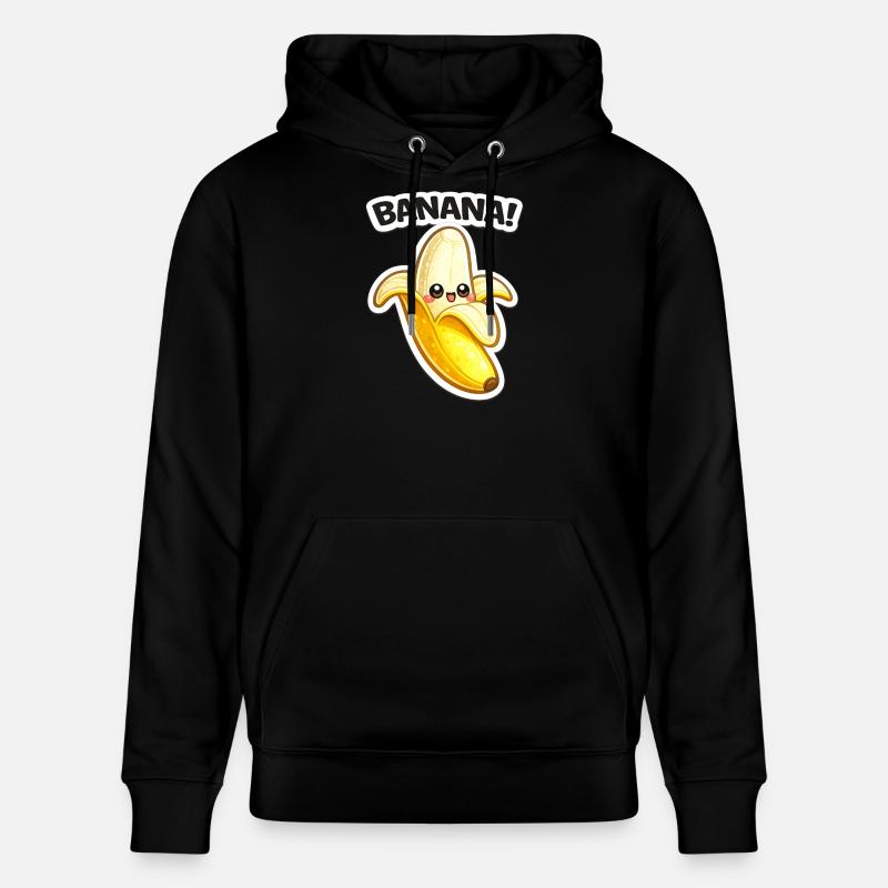 Impression de banane dessinée Kawaii - Sweat à capuche bio CRUISER Stanley/Stella Unisexe - noir