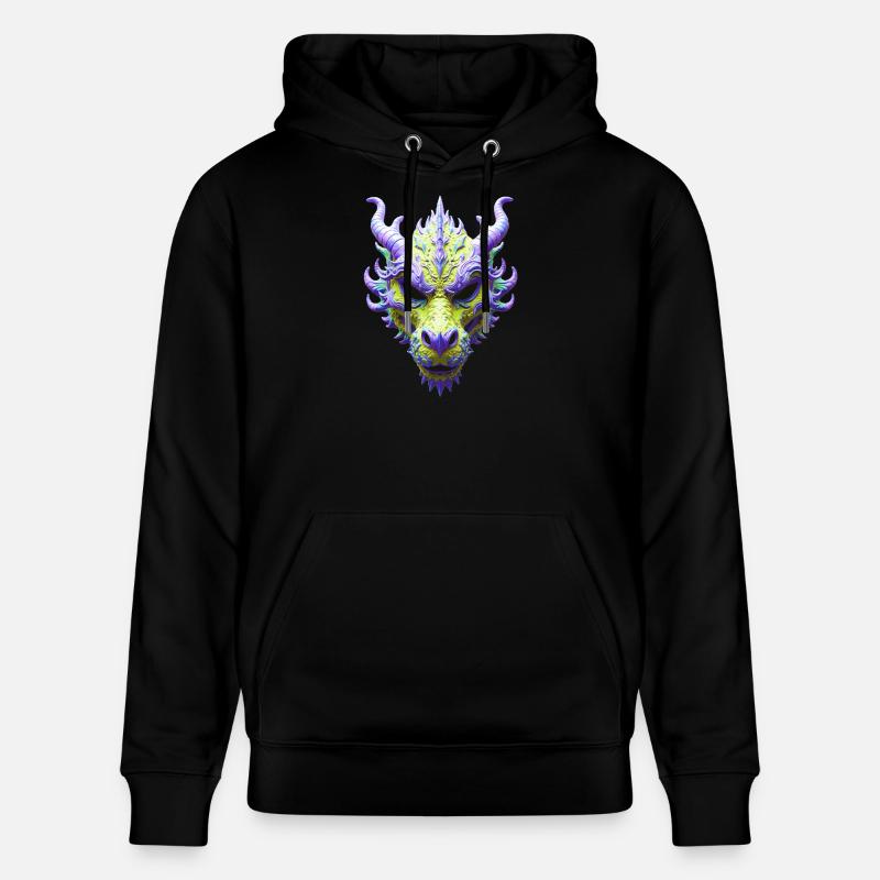 Aurora-Grüne Drachenmaske - Stanley/Stella Unisex Bio-Hoodie CRUISER  - Schwarz