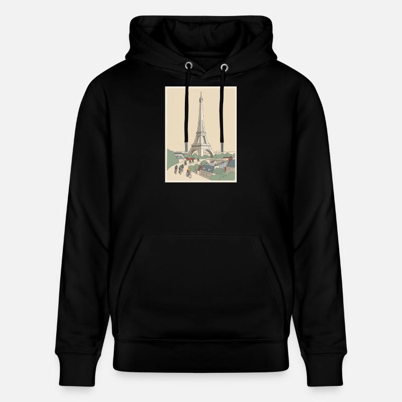 Paris Ride — Souvenir du cyclisme - Sweat à capuche bio CRUISER Stanley/Stella Unisexe - noir