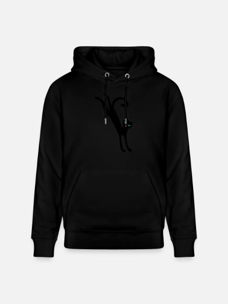 Retro springende Katze - Stanley/Stella Unisex Bio-Hoodie CRUISER  - Schwarz